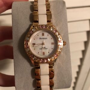 Rose gold and dusty pink Amitron watch